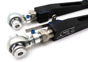 BMW M3 Lower Control Arms - Front - SPL Parts - Adjustable, Electroless Nickel Plated, Titanium Hardware - Blue - `22-`27